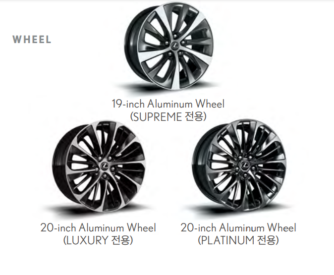 2023 렉서스 LS 하이브리드 타이어 휠 